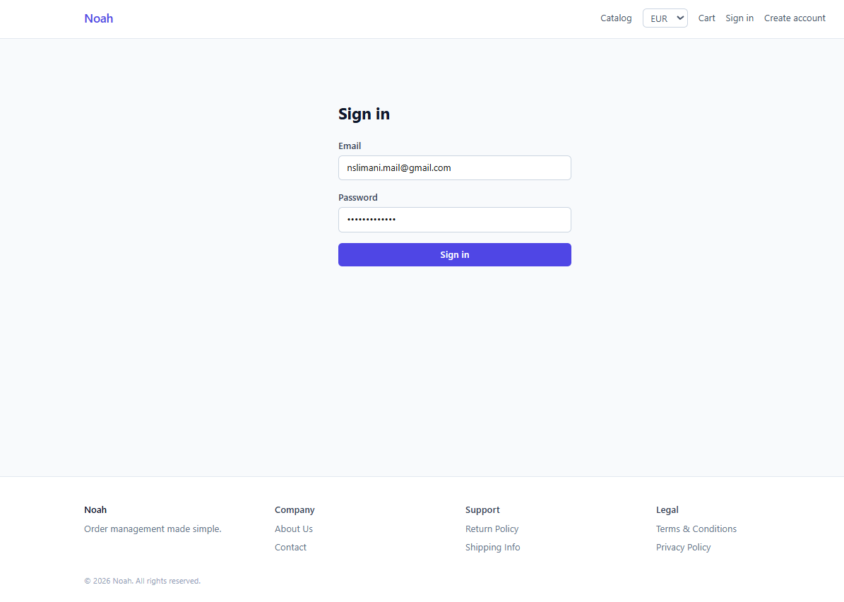Customer Sign In